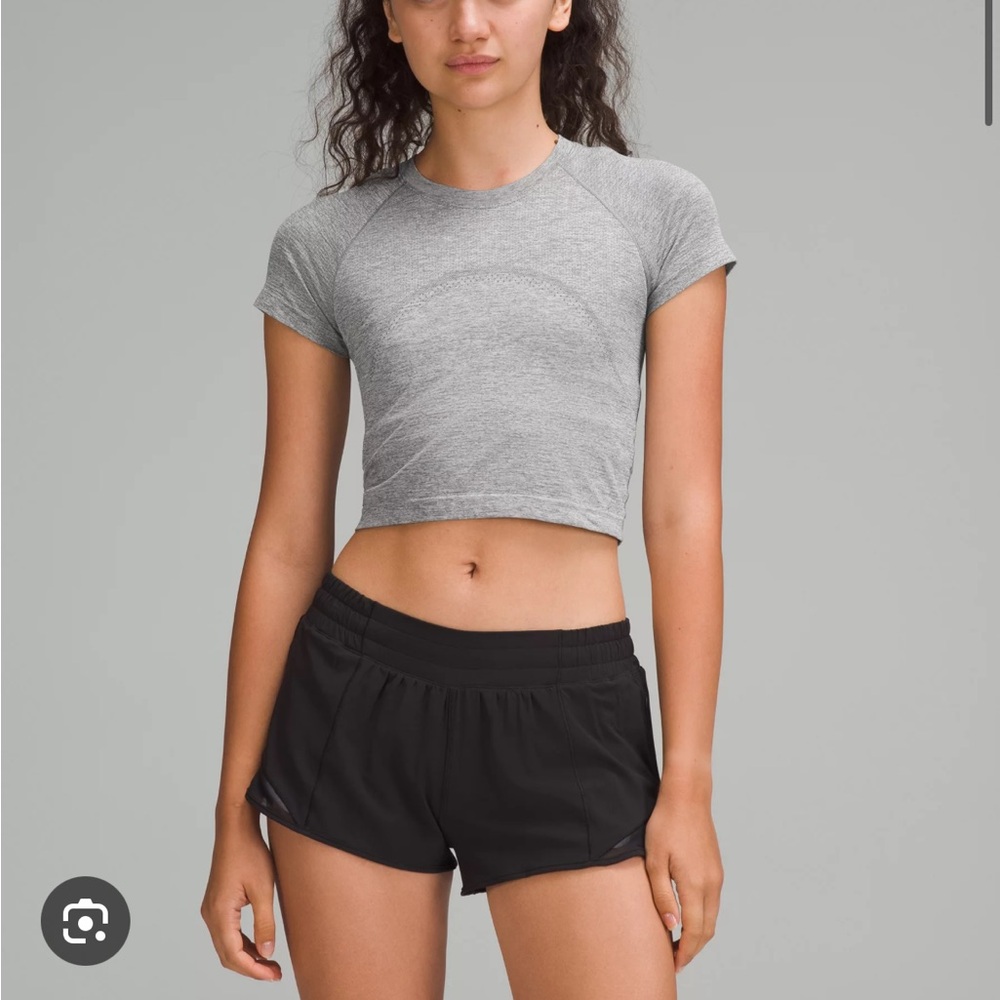 lululemon athletica Gray Swiftly Tech 2.0 Cropped Short Sleeve Top Slate